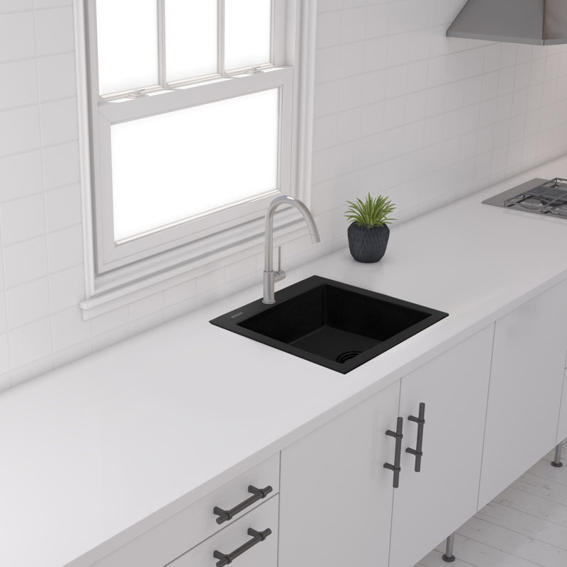Évier de cuisine encastré avec robinet L 22 po x l 19 po