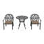 Ensemble de salle à manger de patio en aluminium moulé avec chaises empilables et trou pour parasol