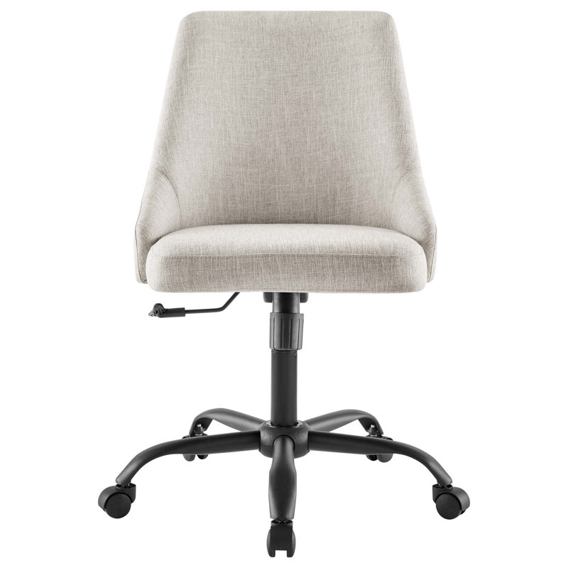 Designate Swivel Upholstered Office Chair, Beige Polyester Blend