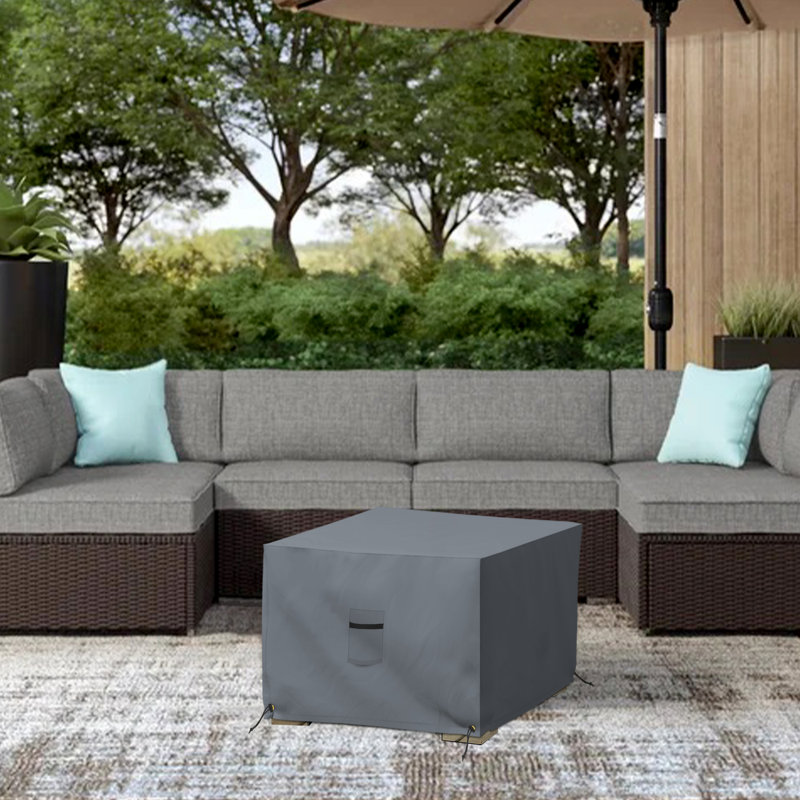 Argyri Heavy Duty Waterproof Outdoor Square Ottoman Deck Box Cover, Weather Proof Devoko Storage Bench Cover, Bryngar Furniture Cover
