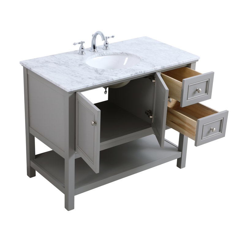 Meuble-lavabo simple de 42 po pour la salle de bain Bonsai, Gris