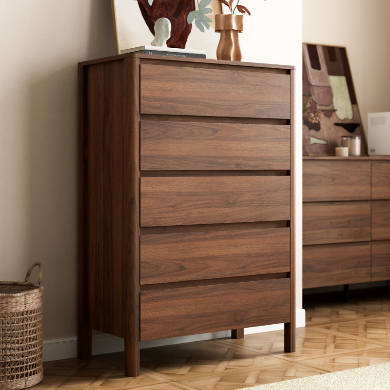 Commode 5 tiroirs 31,5 po, Brown