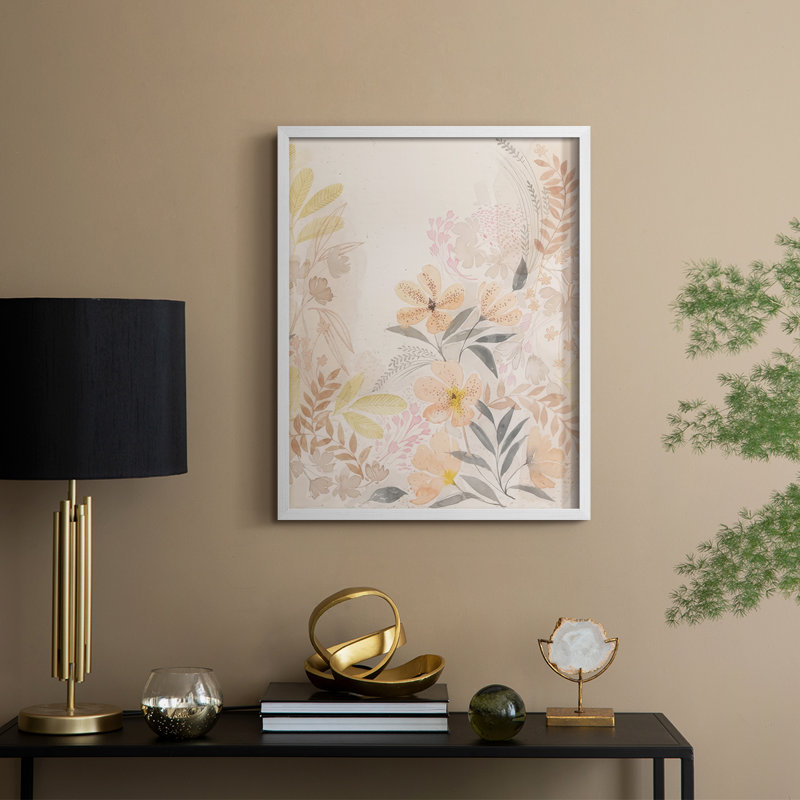 Windswept Wildflowers II, reproduction encadrée - bois massif, H 15 po x l 12 po, Blanc
