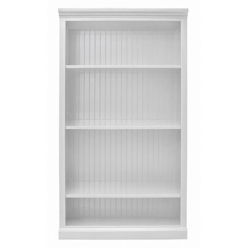 Bibliothèque standard Sherita, Blanc brillant, (3 tablettes) H 60 po x l 32 po x P 14,25 po