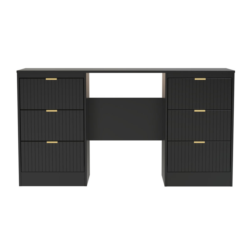 Berklie Dressing Table, Deep Black/Black Matt