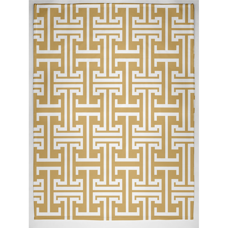 Greeko Throw Blanket, 60" L x 50" W x 0.5" D, Dijon