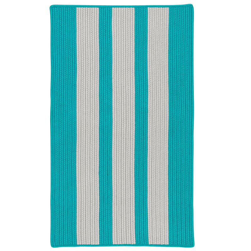 Tapis réversible intérieur / extérieur Wes - Turquoise, Rectangle 12 pi x 15 pi