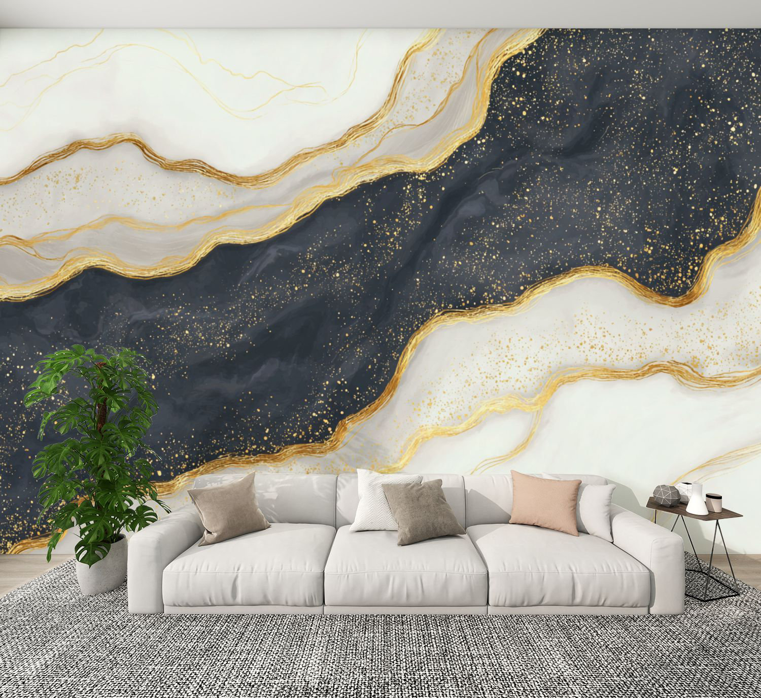 Red Barrel Studio® 3D Peel and Stick Wallpaper abstract texture black ...