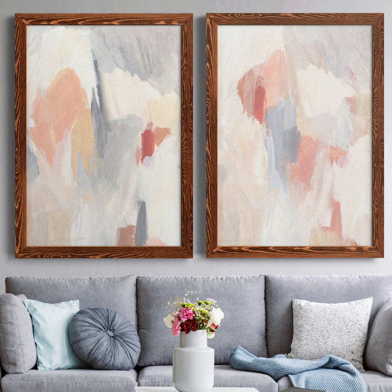 «Love Bomb I», ensemble de 2 reproductions d'art sur toiles, H 37,5 po x l 55 po x P 1,5 po, Toile avec cadre érable