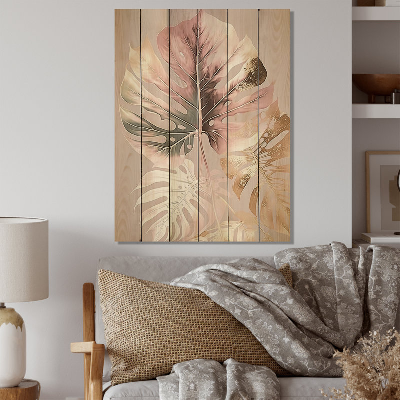 Feuille I - impression sur bois sans cadre, H 32 po x l 16 po x P 1 po