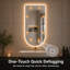 Miroir de salle de bain ovale rétroéclairé à DEL, 3 lumières à intensité variable avec verre antibuée et anti-déflagrant, miroir de meuble-lavabo mural moderne pour salle de bain-1686365143