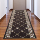 Custom Size Runner Rug 31 Inch Wide Choose Your Length Fleur De Lis French Royal Design Brown Color