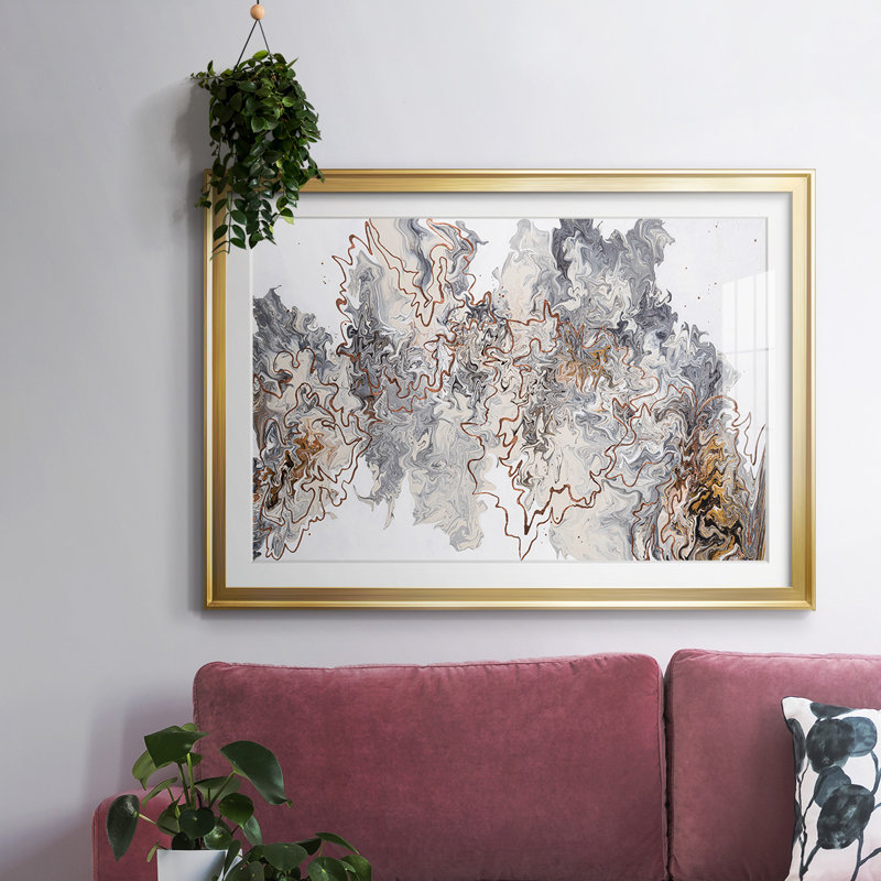 «Stay on the Trail», impression encadrée avec verre biseauté mat et verre, Or, H 27 po x l 39 po x P 1,5 po