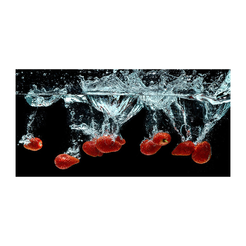 Strawberries Under Water - Wrapped Canvas Print