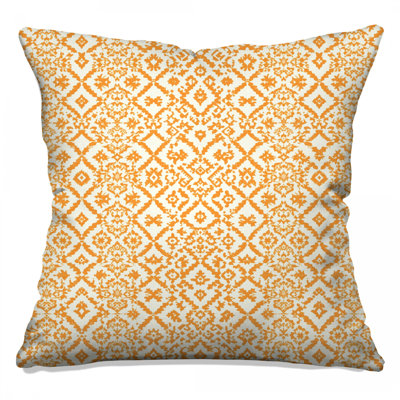 Coussins décoratifs orange à motif ikat double face