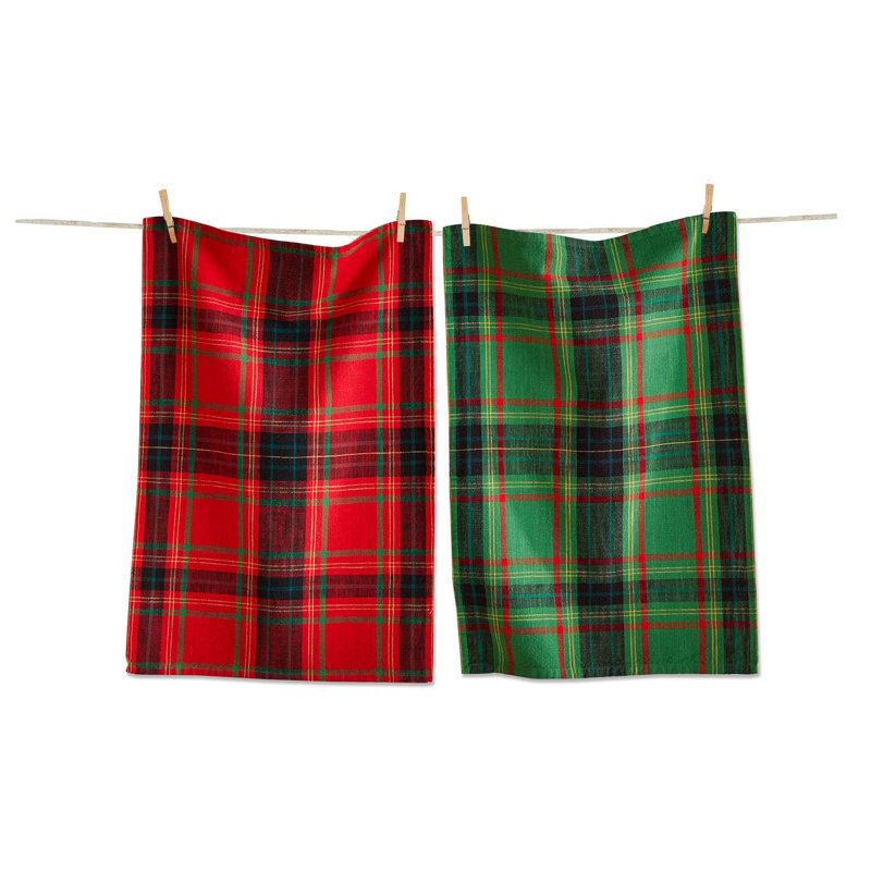  Holiday Plaid Dishtowel S/2