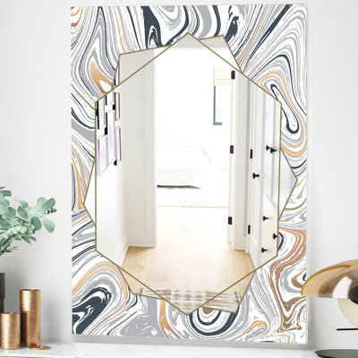 Marbled Diamond Modern and Contemporary Accent Mirror