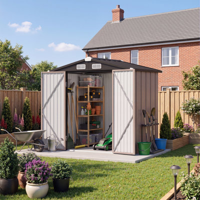 6.5 ft. W x 4 ft. D Steep Slope Metal Traditional Storage Shed 