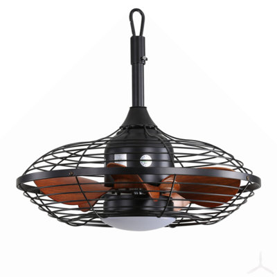Ventilateur de plafond à fixation verticale de 20 pouces DEL 18W 3CCT 5 pales en ABS avec suspension et crochet pour l'extérieur
