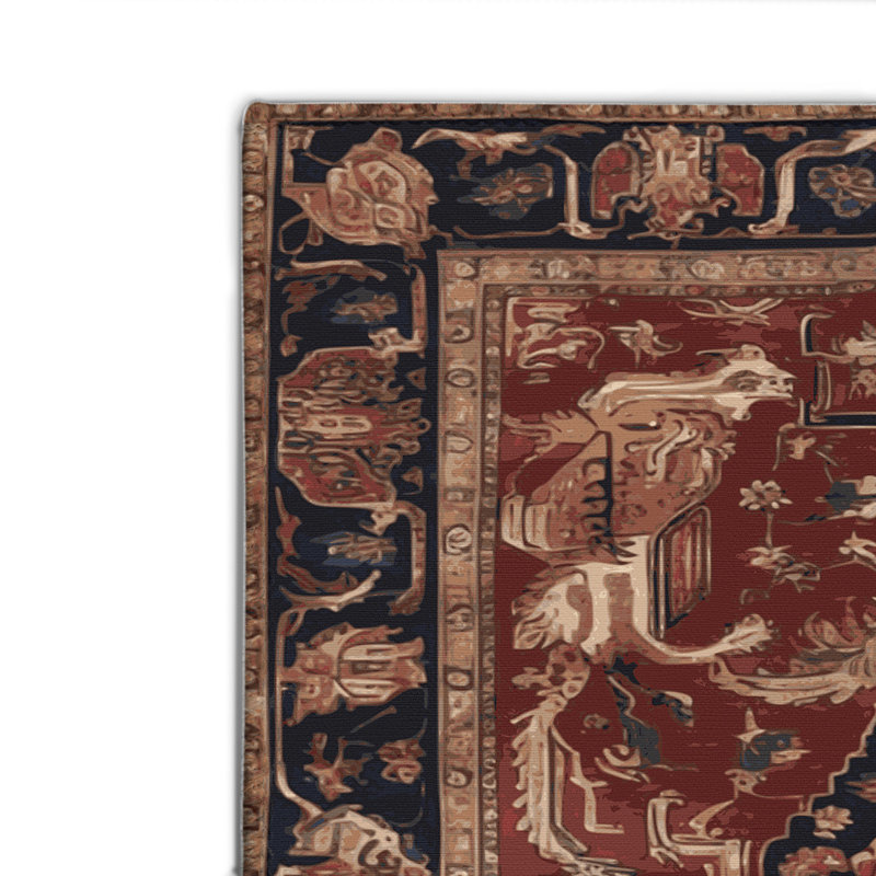Persian Brown Indoor and Outdoor Area Rug, Rectangle 2' x 3'
