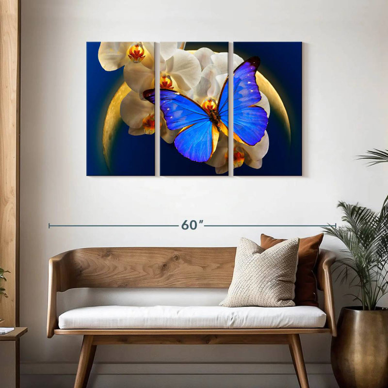 Brampt Moonlit Morpho Butterfly, 28" H x 45" W