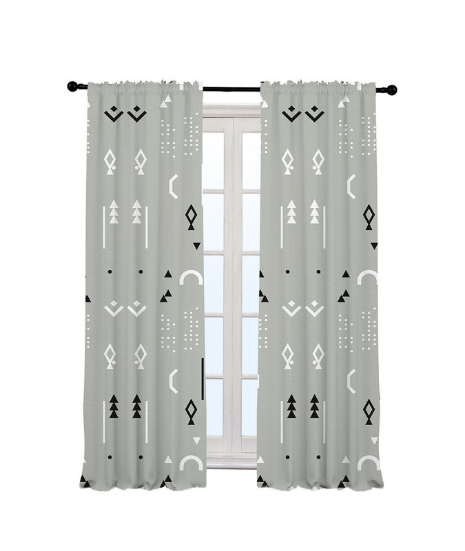 Arawn Semi Sheer Curtain, 140cm Width x 300cm Drop, Grey