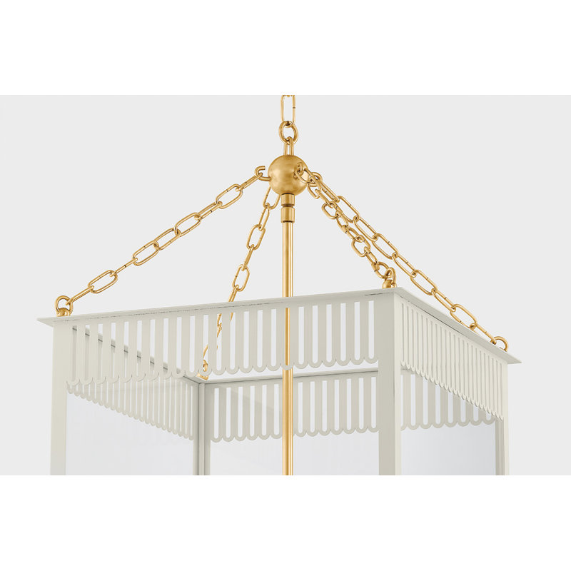 LANTERNE ROSALIE, H 27 po x l 17,25 po x P 17,25 po, Crème, crème