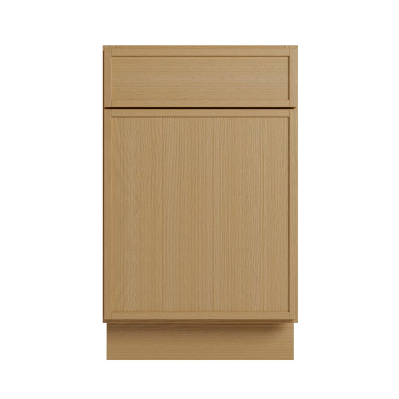 Armoire de cuisine moderne en chêne blanc avec boîte en contreplaqué, charnières et agencements personnalisés, Oui, 21"