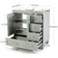 Meuble-lavabo bleu gris 30 po avec lavabo en céramique - Tiroirs à fermeture en douceur, structure en bois massif, rangement multi-organisateur, 76 x 47 x 85 cm-1838234434