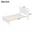 Structure de lit simple en bois de pin blanc avec tête de lit et pied de lit, sans sommier tapissier, support robuste-1132907115