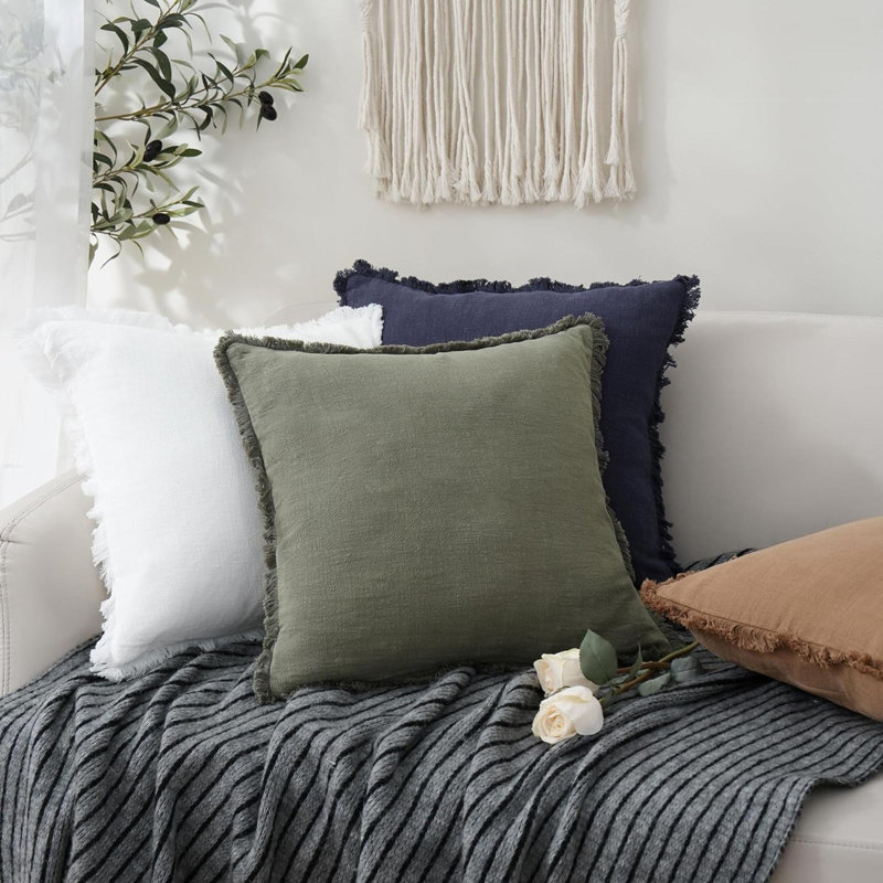 Ensemble de 2 housses de coussins décoratifs à franges Housse de coussin Coho Boho