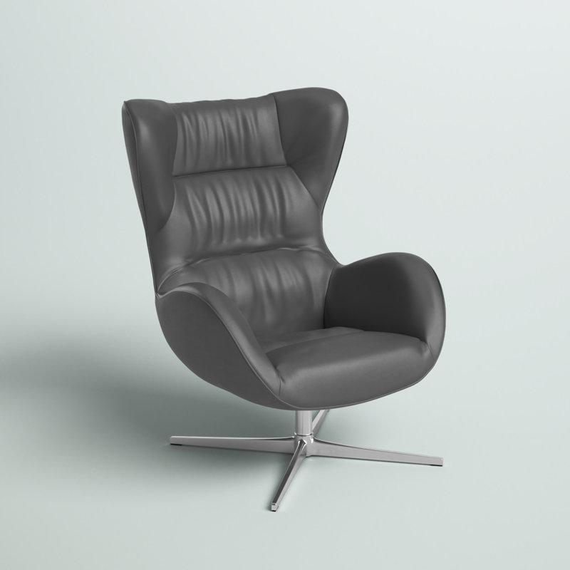 Chaise de réception l 32,5 po Paloma avec structure en métal, Gris