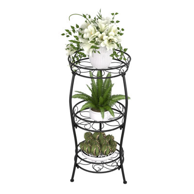 3 Tier Plant Stand Indoor Outdoor, 33.8 Inch Tall Metal Potted Holder Rack,Multiple Flower Pot Shelf -  Arlmont & Co., E10CFF716892463ABC094B075BEEF76F