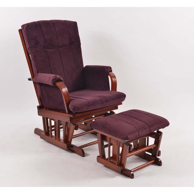 Fauteuil oscillant avec repose-pieds Dake, Cerisier
