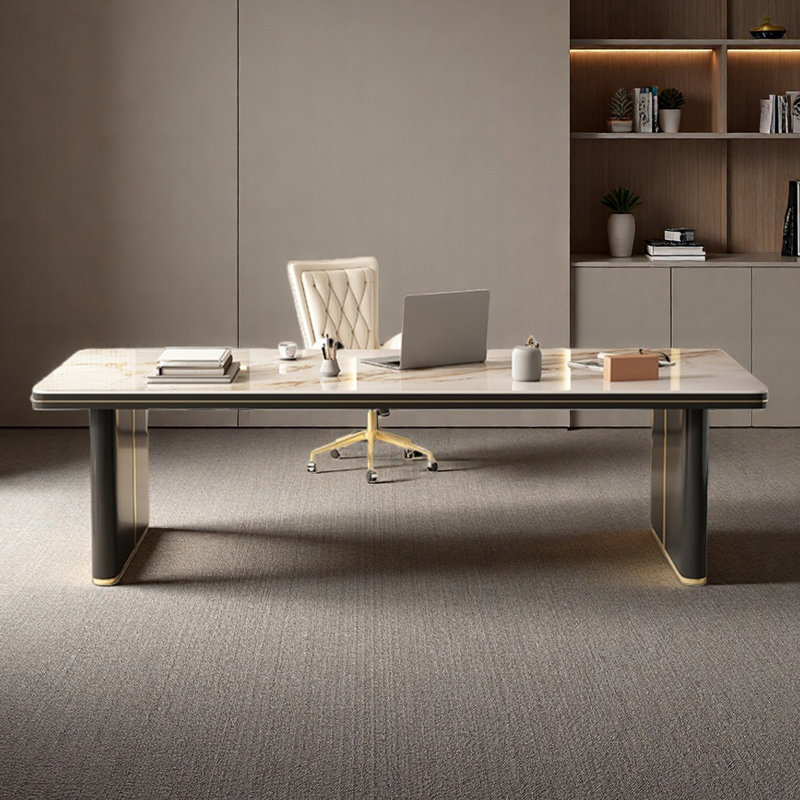 Desk rock slab office desk study home use, 29.53" H x 78.74" W x 31.5" D