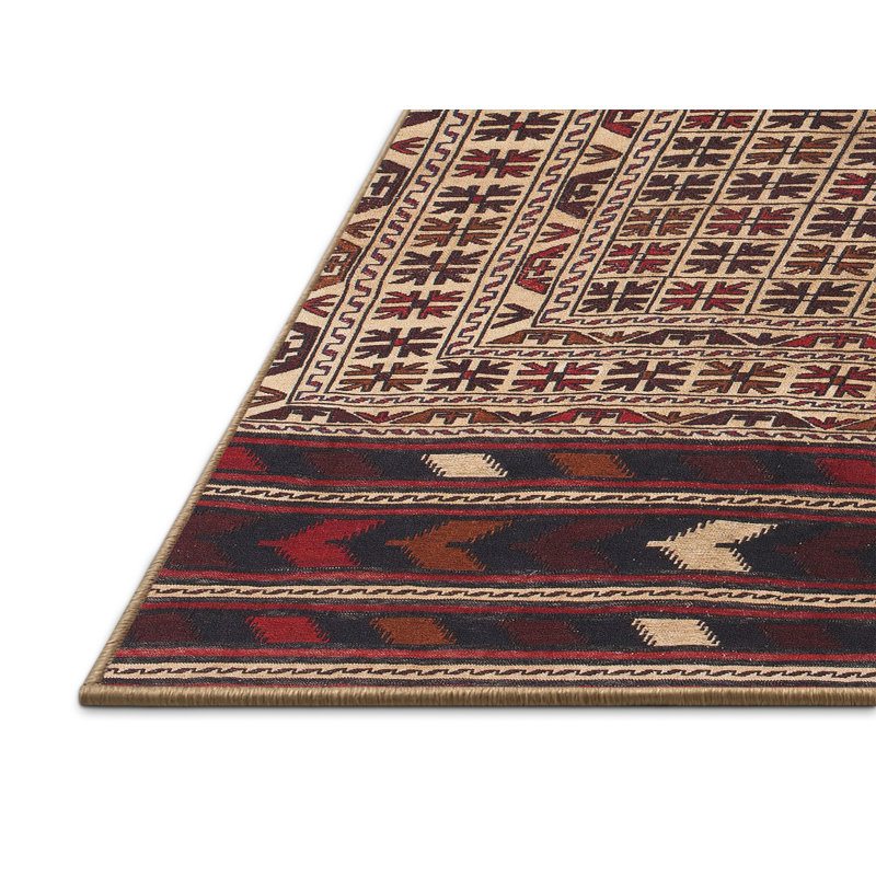 Beige sud-ouest Tapis décoratif, Rectangle 8 pi x 10 pi