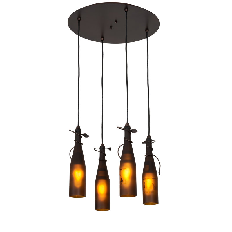 Luminaire suspendu pour pot de grappe 4 lumières Cletus