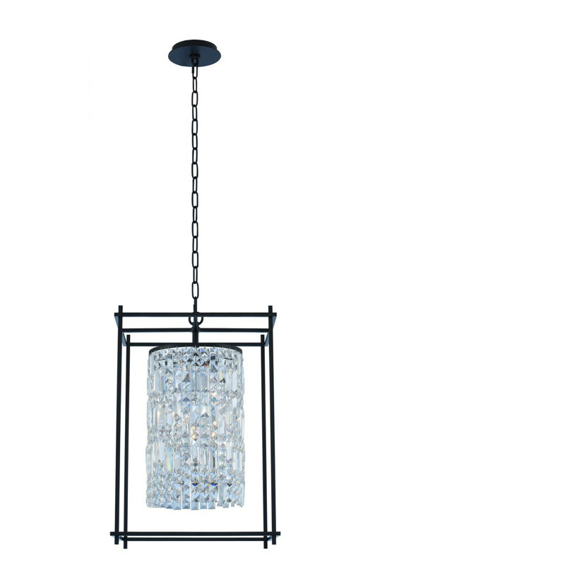 Luminaire suspendu Joni 4 LT (fluoro-carbone) / transparent Allegri, Noir mat