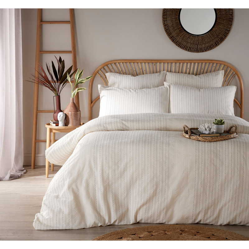 Menelek Textured Duvet Cover Set with Pillowcases Included, King - 2 Standard Pillowcases