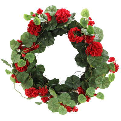 Faux Geranium 22'' Wreath