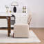 Chaise rembourrée en lin sans accoudoirs avec roulettes, beige-355449009