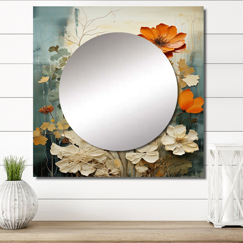 Garyon - Miroir carré abstrait pour décoration murale, 23 po x 23 po