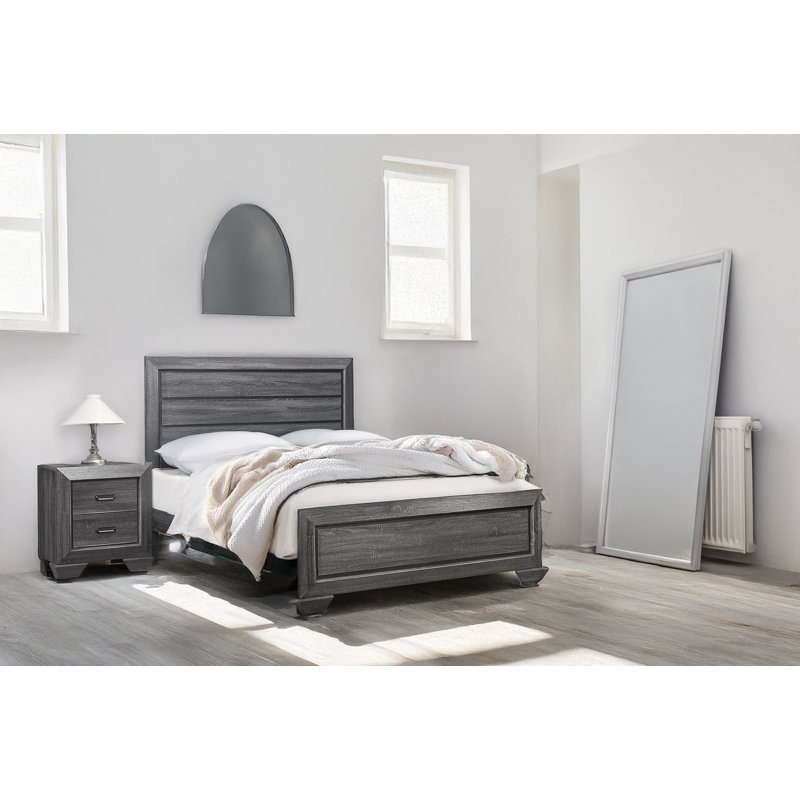 Ensemble de chambre à coucher à panneau Amalee, Gris rustique, Très grand