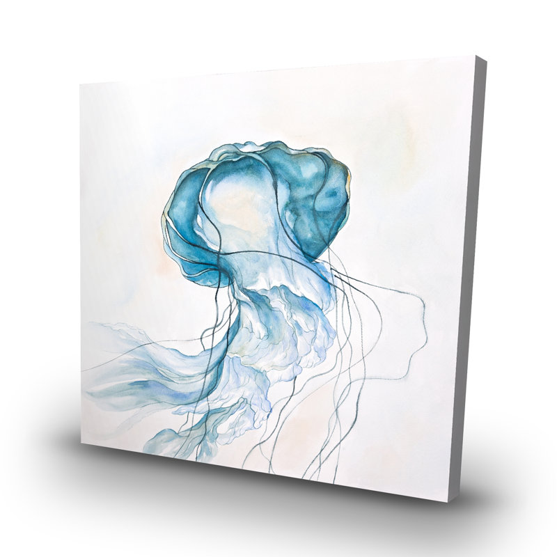 Jellyfish moving - 32"x32" art on canvas