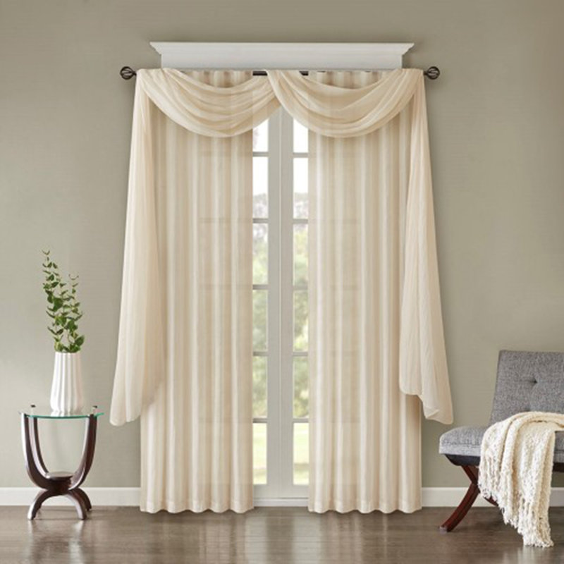 Paire de rideaux unis (2 pièces), Crème, L 42 po x L 144 po