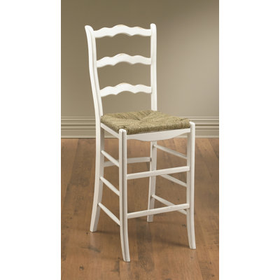 Upholstered Counter Stool with Solid Wood Frame
