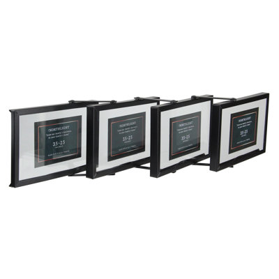 20" Contemporary Collapsible Rectangular 4" x 6" Photo Picture Frame - Black