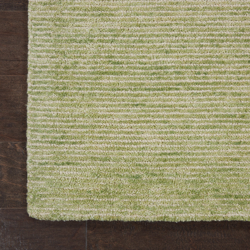 Tapis vert citron touffeté à la main Zendejas, Rectangle 5 pi 3 po x 7 pi 5 po