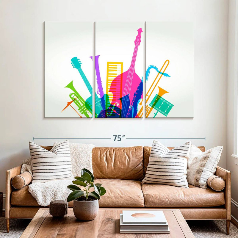 Abarca Colorful Jazz Instruments, 42" H x 65" W