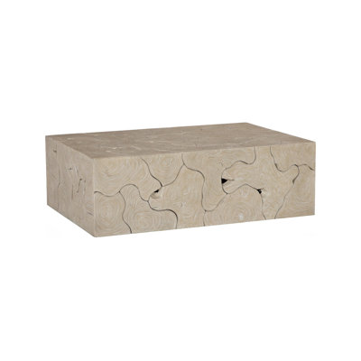 Teak Slice Coffee Table, Rectangle, Oat Finish
